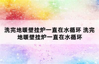 洗完地暖壁挂炉一直在水循环 洗完地暖壁挂炉一直在水循环